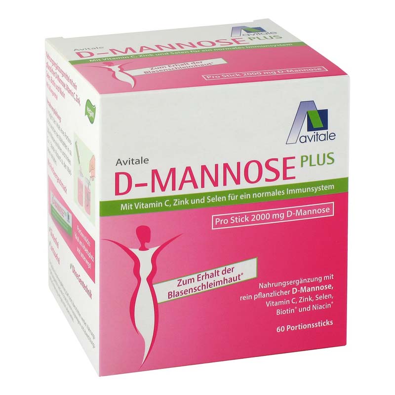 avitale-d-mannose-plus-sticks-himbeere-2000-mg-blase image 1