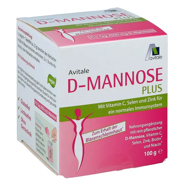 avitale-d-mannose-plus-pulver-himbeere-2000-mg-blase image 1