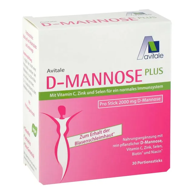 avitale-d-mannose-plus-sticks-himbeere-2000-mg-vegan image 1
