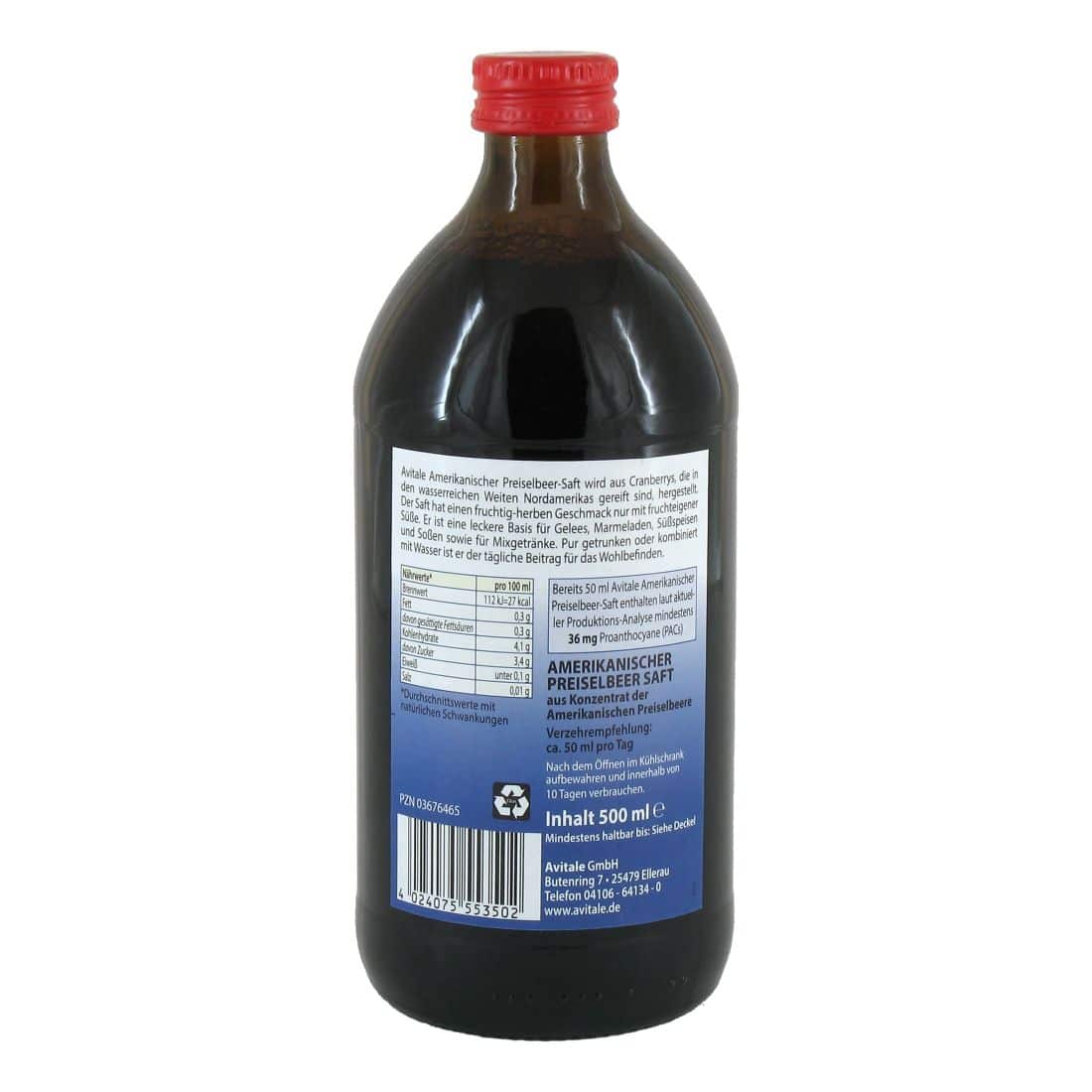avitale-preiselbeersaft-direktsaft-flasche-t-glich-50-ml image 2