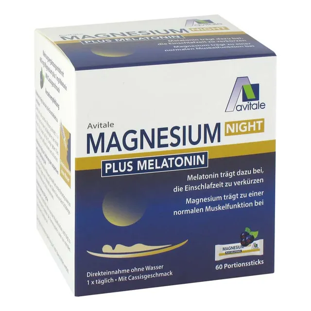 avitale-magnesium-night-plus-melatonin-sticks-cassis-400-mg image 1