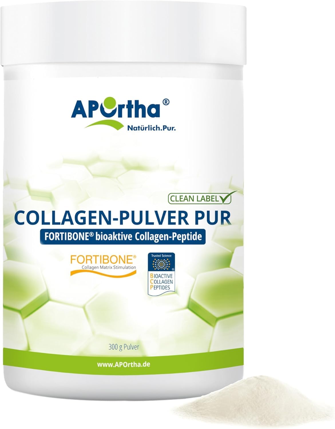 aportha-fortibone-b-rind-collagen-pulver-pur-300-g-neutral image 1